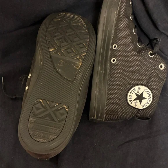 Converse Black High-Top Sneakers with Red Interior - Picture 7 of 7